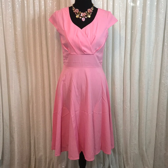 Sweetheart Neck Surplice A Line Dress - Picture 2 of 8